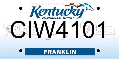 CIW4101 Kentucky License Plate
