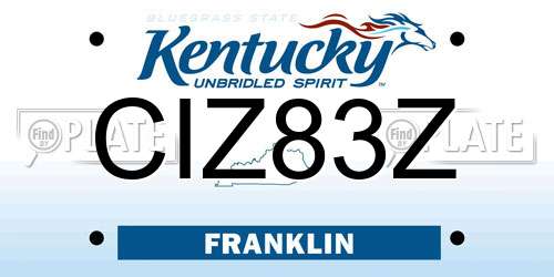 CIZ83Z Kentucky License Plate