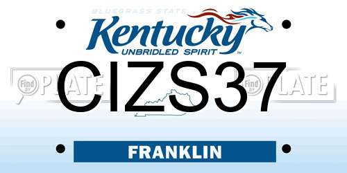 CIZS37 Kentucky License Plate