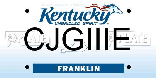 CJGIIIE Kentucky License Plate