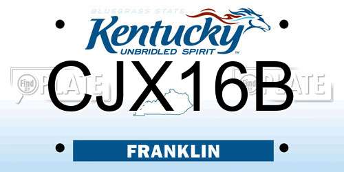 CJX16B Kentucky License Plate