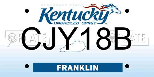 CJY18B Kentucky License Plate