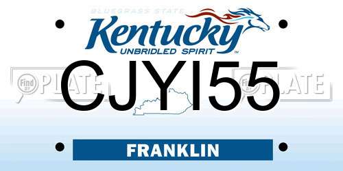 CJYI55 Kentucky License Plate