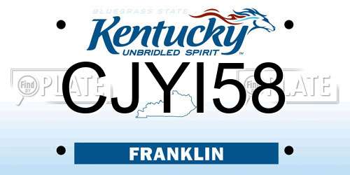 CJYI58 Kentucky License Plate