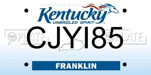 CJYI85 Kentucky License Plate
