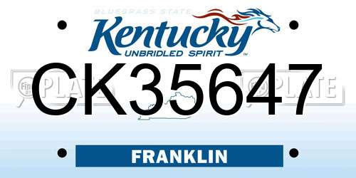 CK35647 Kentucky License Plate