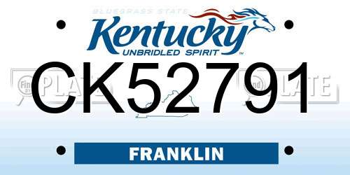 CK52791 Kentucky License Plate