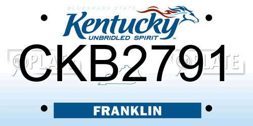 CKB2791 Kentucky License Plate