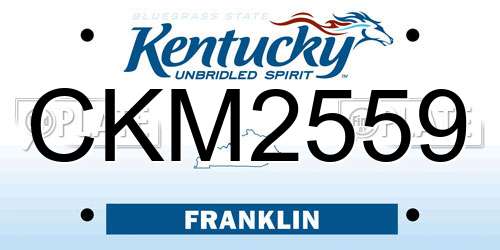 CKM2559 Kentucky License Plate