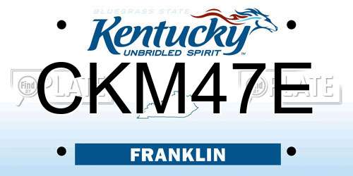 CKM47E Kentucky License Plate