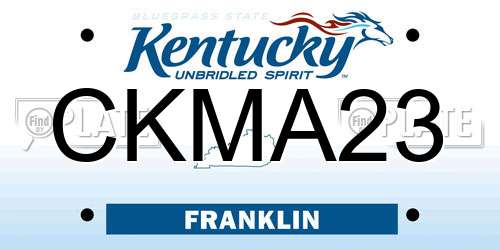 CKMA23 Kentucky License Plate