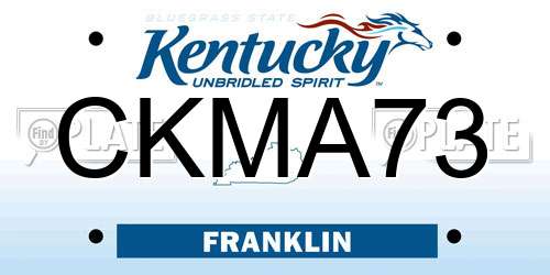 CKMA73 Kentucky License Plate