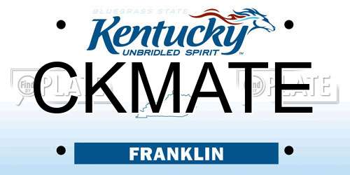 CKMATE Kentucky License Plate