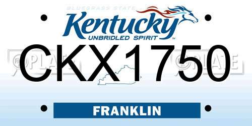 CKX1750 Kentucky License Plate