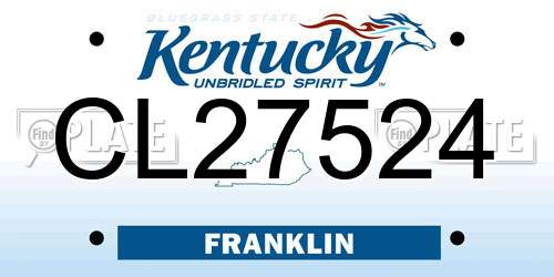CL27524 Kentucky License Plate