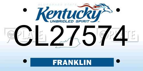 CL27574 Kentucky License Plate