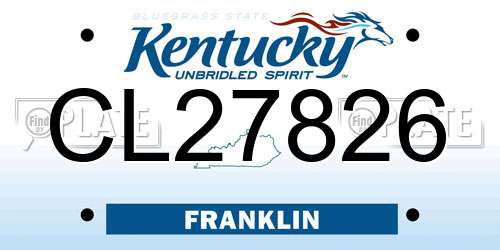 CL27826 Kentucky License Plate