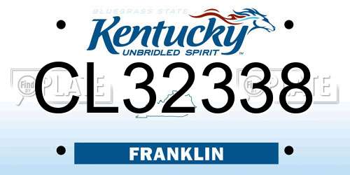 CL32338 Kentucky License Plate