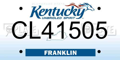CL41505 Kentucky License Plate