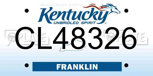 CL48326 Kentucky License Plate