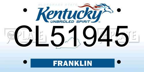 CL51945 Kentucky License Plate