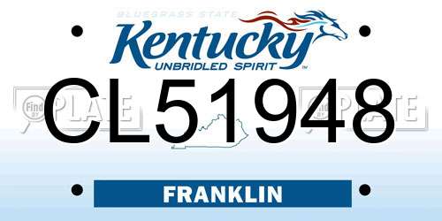 CL51948 Kentucky License Plate