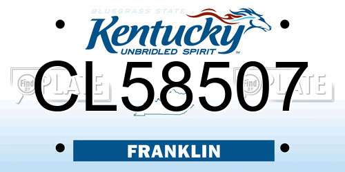 CL58507 Kentucky License Plate