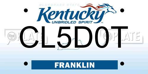 CL5D0T Kentucky License Plate