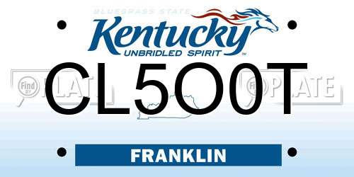 CL5O0T Kentucky License Plate