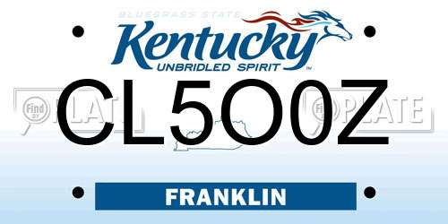 CL5O0Z Kentucky License Plate