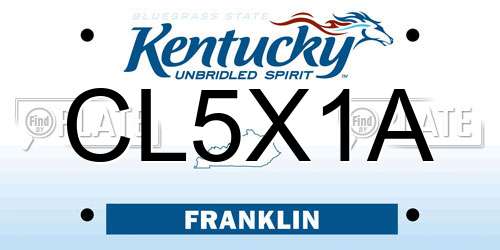 CL5X1A Kentucky License Plate