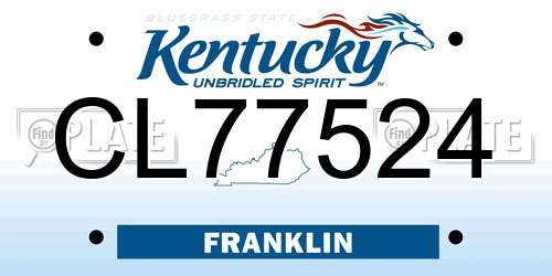CL77524 Kentucky License Plate