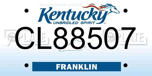 CL88507 Kentucky License Plate