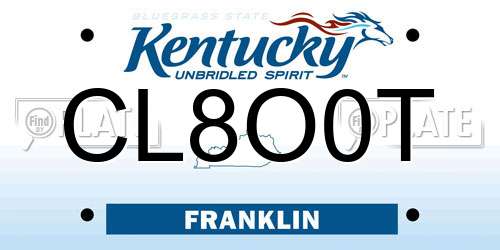 CL8O0T Kentucky License Plate