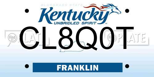 CL8Q0T Kentucky License Plate