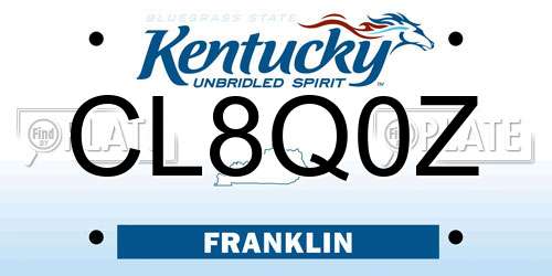 CL8Q0Z Kentucky License Plate