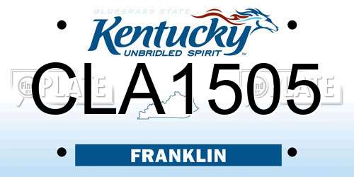 CLA1505 Kentucky License Plate
