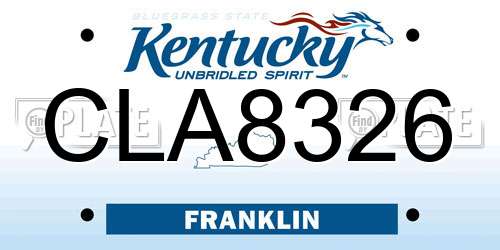CLA8326 Kentucky License Plate