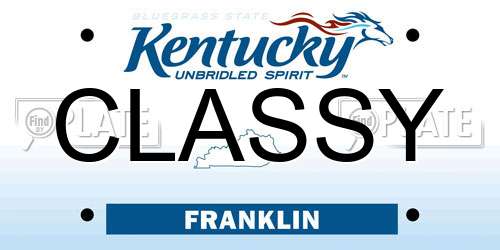 CLASSY Kentucky License Plate