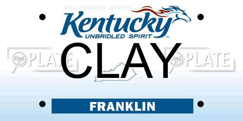 CLAY Kentucky License Plate