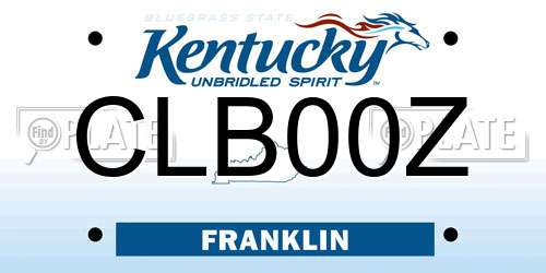 CLB00Z Kentucky License Plate