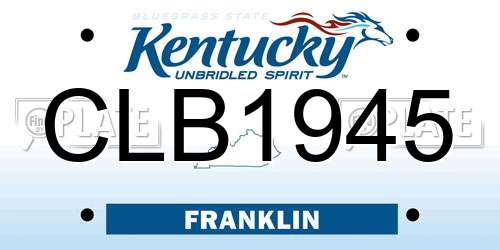 CLB1945 Kentucky License Plate