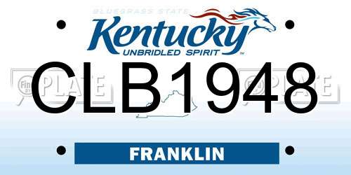 CLB1948 Kentucky License Plate