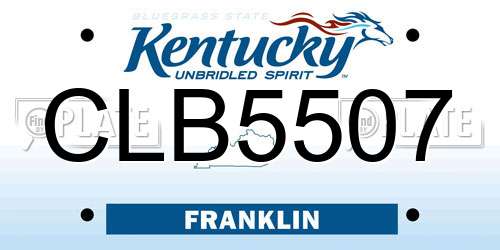 CLB5507 Kentucky License Plate