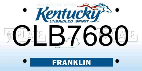 CLB7680 Kentucky License Plate