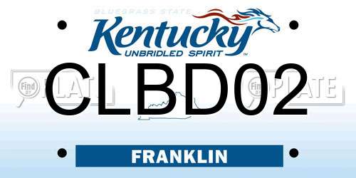CLBD02 Kentucky License Plate
