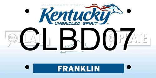 CLBD07 Kentucky License Plate