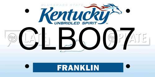 CLBO07 Kentucky License Plate