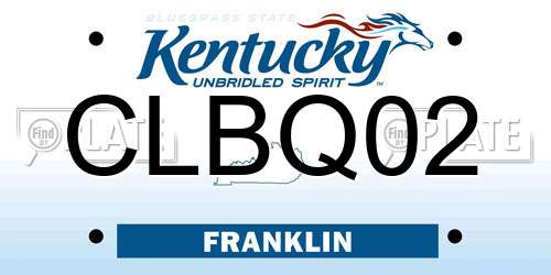 CLBQ02 Kentucky License Plate