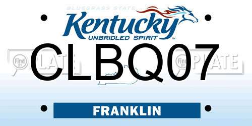 CLBQ07 Kentucky License Plate